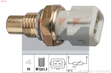 Coolant temperature sensor. Датчик температуры охлаждающей жидкости KW 530191