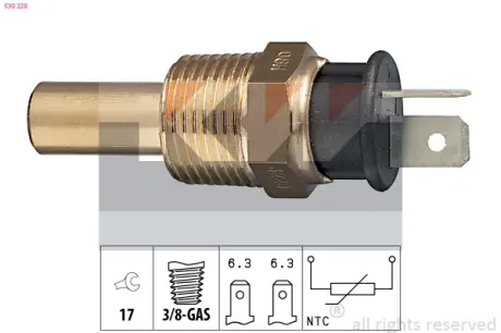Coolant temperature sensor. Датчик температуры охлаждающей жидкости KW 530228