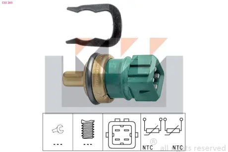 Coolant temperature sensor. Датчик температуры охлаждающей жидкости KW 530260
