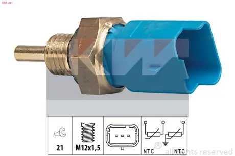 Coolant temperature sensor. Датчик температуры охлаждающей жидкости KW 530291