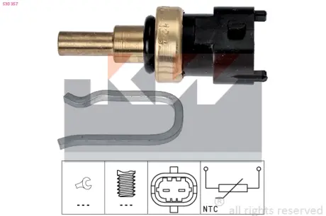 Coolant temperature sensor. Датчик температуры охлаждающей жидкости KW 530357