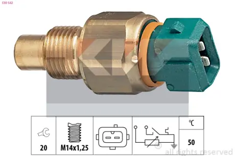 Coolant temperature sensor. Датчик температуры охлаждающей жидкости KW 530542