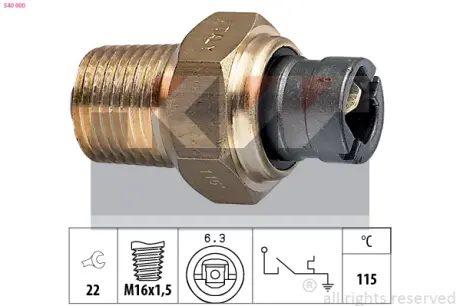 Coolant warning lamp temperature switch. Датчик сигнальной лампы охлаждающей жидкости KW 540000