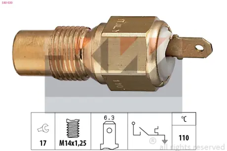 Coolant warning lamp temperature switch. Датчик сигнальной лампы охлаждающей жидкости KW 540030