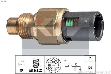 Coolant warning lamp temperature switch. Датчик сигнальной лампы охлаждающей жидкости KW 540048