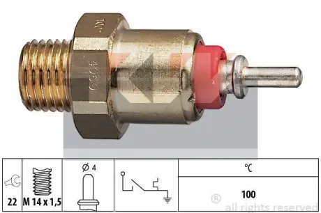 Coolant warning lamp temperature switch. Датчик сигнальной лампы охлаждающей жидкости KW 540069