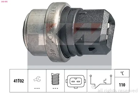 Coolant warning lamp temperature switch. Датчик сигнальной лампы охлаждающей жидкости KW 540095