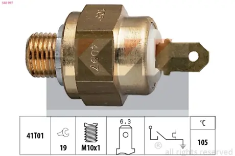 Coolant warning lamp temperature switch. Датчик сигнальной лампы охлаждающей жидкости KW 540097