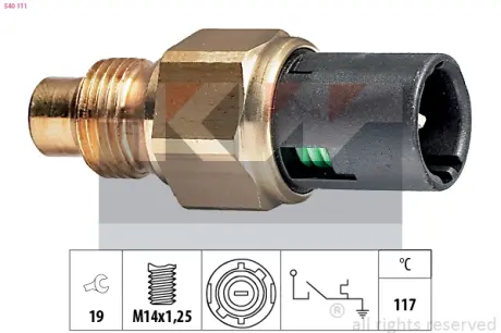 Coolant warning lamp temperature switch. Датчик сигнальной лампы охлаждающей жидкости KW 540111