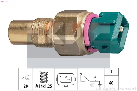 Coolant warning lamp temperature switch. Датчик сигнальной лампы охлаждающей жидкости KW 540114
