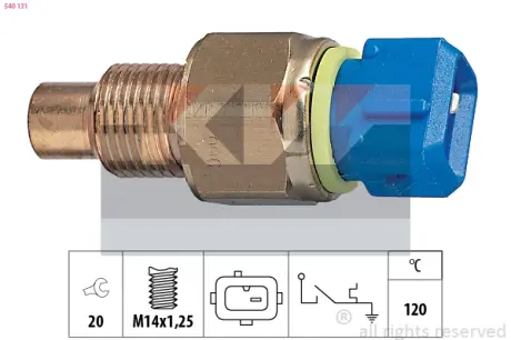 Coolant warning lamp temperature switch. Датчик сигнальной лампы охлаждающей жидкости KW 540131