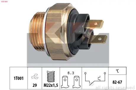 Radiator fan temperature switch. Датчик температуры вентилятора охлаждающей жидкости KW 550004
