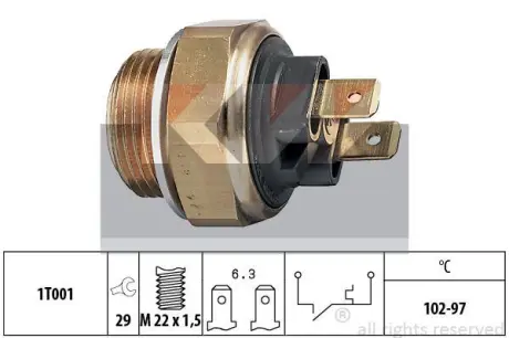 Radiator fan temperature switch. Датчик температуры вентилятора охлаждающей жидкости KW 550013