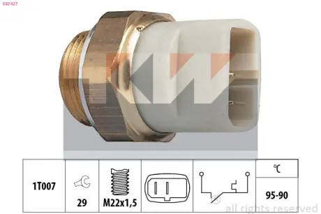 Radiator fan temperature switch. Датчик температуры вентилятора охлаждающей жидкости KW 550027