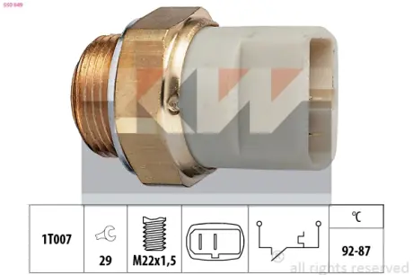 Radiator fan temperature switch. Датчик температуры вентилятора охлаждающей жидкости KW 550049