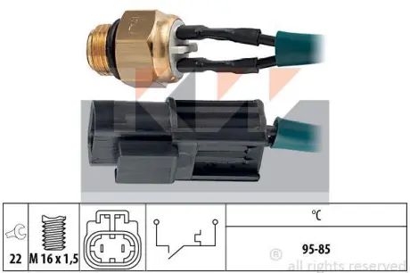 Radiator fan temperature switch. Датчик температуры вентилятора охлаждающей жидкости KW 550100