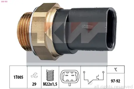 Radiator fan temperature switch. Датчик температуры вентилятора охлаждающей жидкости KW 550103