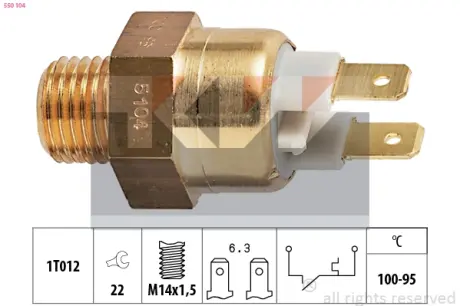 Radiator fan temperature switch. Датчик температуры вентилятора охлаждающей жидкости KW 550104