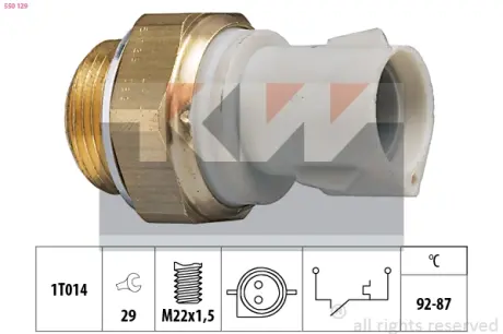 Radiator fan temperature switch. Датчик температуры вентилятора охлаждающей жидкости KW 550129