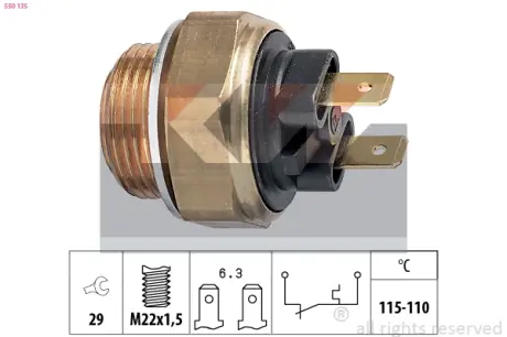 Radiator fan temperature switch. Датчик температуры вентилятора охлаждающей жидкости KW 550135