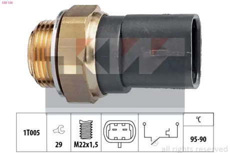 Radiator fan temperature switch. Датчик температуры вентилятора охлаждающей жидкости KW 550136