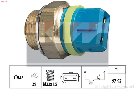 Radiator fan temperature switch. Датчик температуры вентилятора охлаждающей жидкости KW 550145