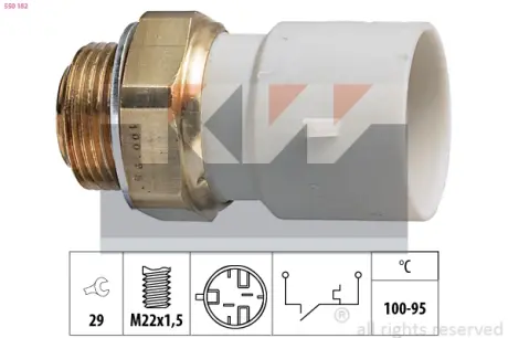 Radiator fan temperature switch. Датчик температуры вентилятора охлаждающей жидкости KW 550182