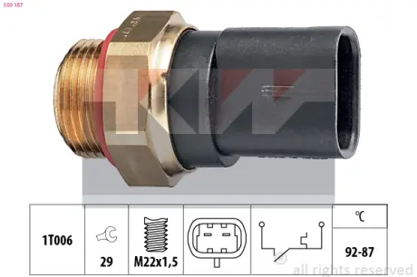 Radiator fan temperature switch. Датчик температуры вентилятора охлаждающей жидкости KW 550187