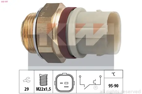 Radiator fan temperature switch. Датчик температуры вентилятора охлаждающей жидкости KW 550197