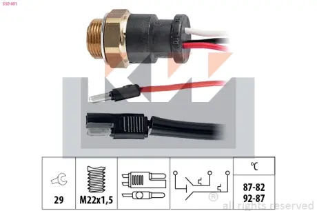 Radiator fan temperature switch. Датчик температуры вентилятора охлаждающей жидкости KW 550601