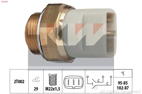 Radiator fan temperature switch. Датчик температуры вентилятора охлаждающей жидкости KW 550605