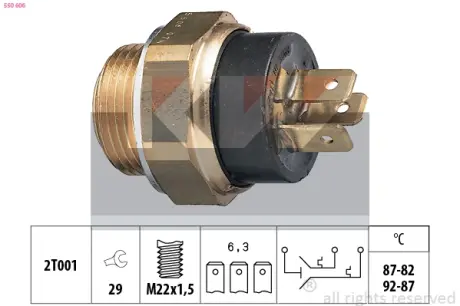 Radiator fan temperature switch. Датчик температуры вентилятора охлаждающей жидкости KW 550606