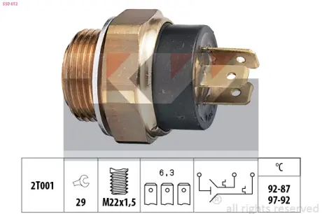 Radiator fan temperature switch. Датчик температуры вентилятора охлаждающей жидкости KW 550612