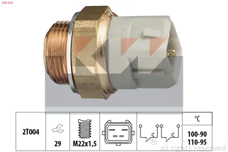 Radiator fan temperature switch. Датчик температуры вентилятора охлаждающей жидкости KW 550624
