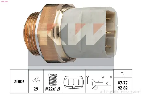 Radiator fan temperature switch. Датчик температуры вентилятора охлаждающей жидкости KW 550626