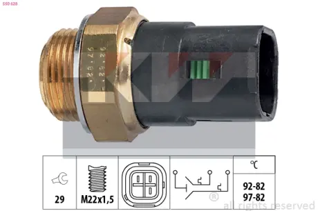 Radiator fan temperature switch. Датчик температуры вентилятора охлаждающей жидкости KW 550628