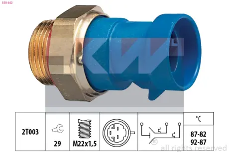 Radiator fan temperature switch. Датчик температуры вентилятора охлаждающей жидкости KW 550642