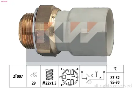 Radiator fan temperature switch. Датчик температуры вентилятора охлаждающей жидкости KW 550645