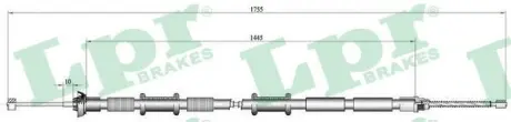Трос ручника FIAT DOBLO Cargo (223) 01- LPR C0169B