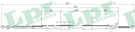Тросик стояночного тормоза LPR C0875B