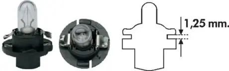 Автолампа 12V 1.2W BX8.4d Black (в щиток приладів) (PBX4 1,2W 12) MAGNETI MARELLI 002053000000