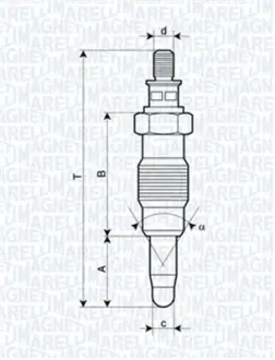 Glow plug. Свеча накаливания MAGNETI MARELLI 062900008304