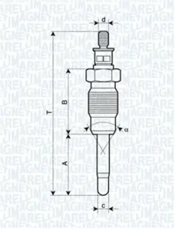 Glow plug. Свеча накаливания MAGNETI MARELLI 062900016304