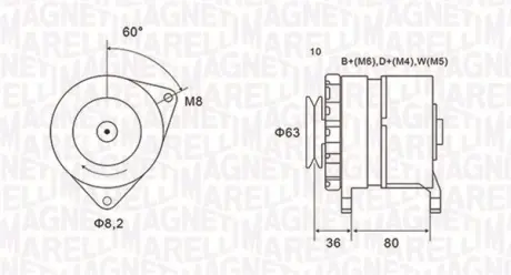 Генератор FORD FIESTA II -93 MAGNETI MARELLI 063735060010