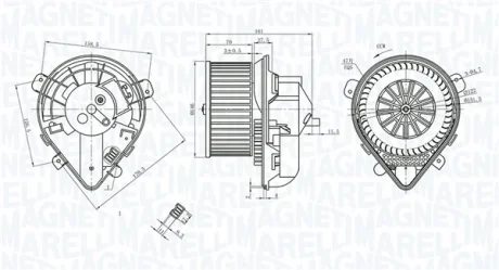 Вентилятор салону CITROEN EVASION, JUMPY I FIAT SCUDO, ULYSSE PEUGEOT 806, EXPERT 1.6-2.1D 06.94-12.06 MAGNETI MARELLI 069412403010