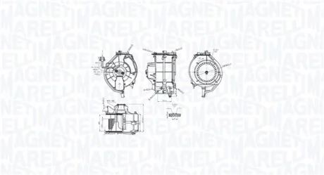 Вентилятор салону AUDI A6 ALLROAD C6, A6 C6, R8, R8 SPYDER SKODA OCTAVIA II 2.0-5.2 05.04-07.15 MAGNETI MARELLI 069412759010