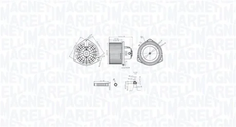 Вентилятор салону CITROEN C-CROSSER, C-CROSSER ENTERPRISE, C4 AIRCROSS MITSUBISHI ASX, LANCER VIII, OUTLANDER II PEUGEOT 4007, 4008 1.5-3.0 11.06- MAGNETI MARELLI 069412765010