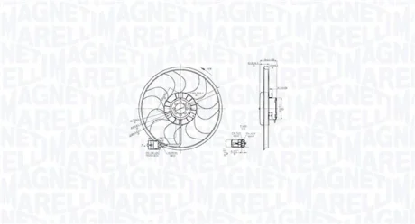 OPEL Вентилятор радіатора Astra H, Zafira B, Chevrolet Viva MAGNETI MARELLI 069422864010