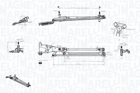 Механізм склоочисників передн (без мотора) FORD FOCUS I 08.98-06.07 MAGNETI MARELLI 085570706010