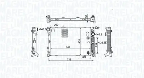 DB Радіатор сист. охолодження двигуна W204, W212 MAGNETI MARELLI 350213159800
